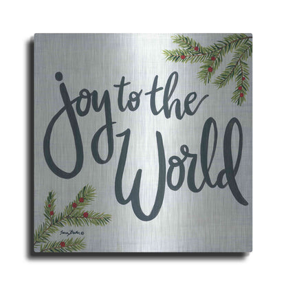 Luxe Metal Art 'Joy to the World' by Sara Baker, Metal Wall Art