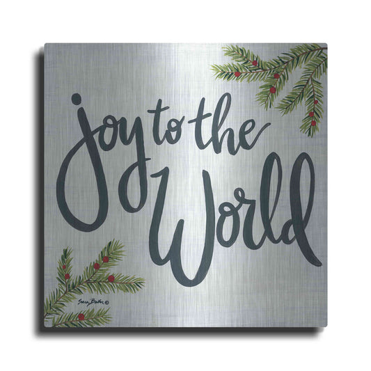 Luxe Metal Art 'Joy to the World' by Sara Baker, Metal Wall Art