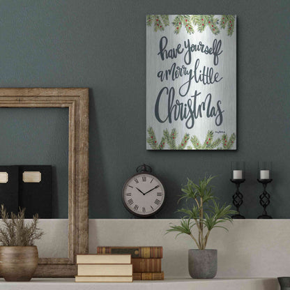 Luxe Metal Art 'Have Yourself a Merry Little Christmas' by Sara Baker, Metal Wall Art,12x16