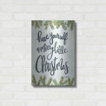 Luxe Metal Art 'Have Yourself a Merry Little Christmas' by Sara Baker, Metal Wall Art,16x24