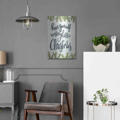 Luxe Metal Art 'Have Yourself a Merry Little Christmas' by Sara Baker, Metal Wall Art,16x24