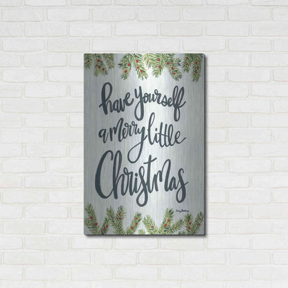 Luxe Metal Art 'Have Yourself a Merry Little Christmas' by Sara Baker, Metal Wall Art,24x36