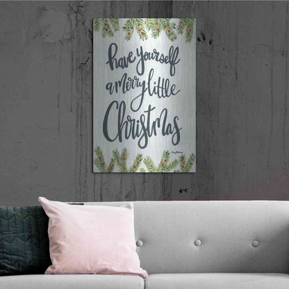 Luxe Metal Art 'Have Yourself a Merry Little Christmas' by Sara Baker, Metal Wall Art,24x36