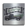 Luxe Metal Art 'Be Merry Truck' by Sara Baker, Metal Wall Art