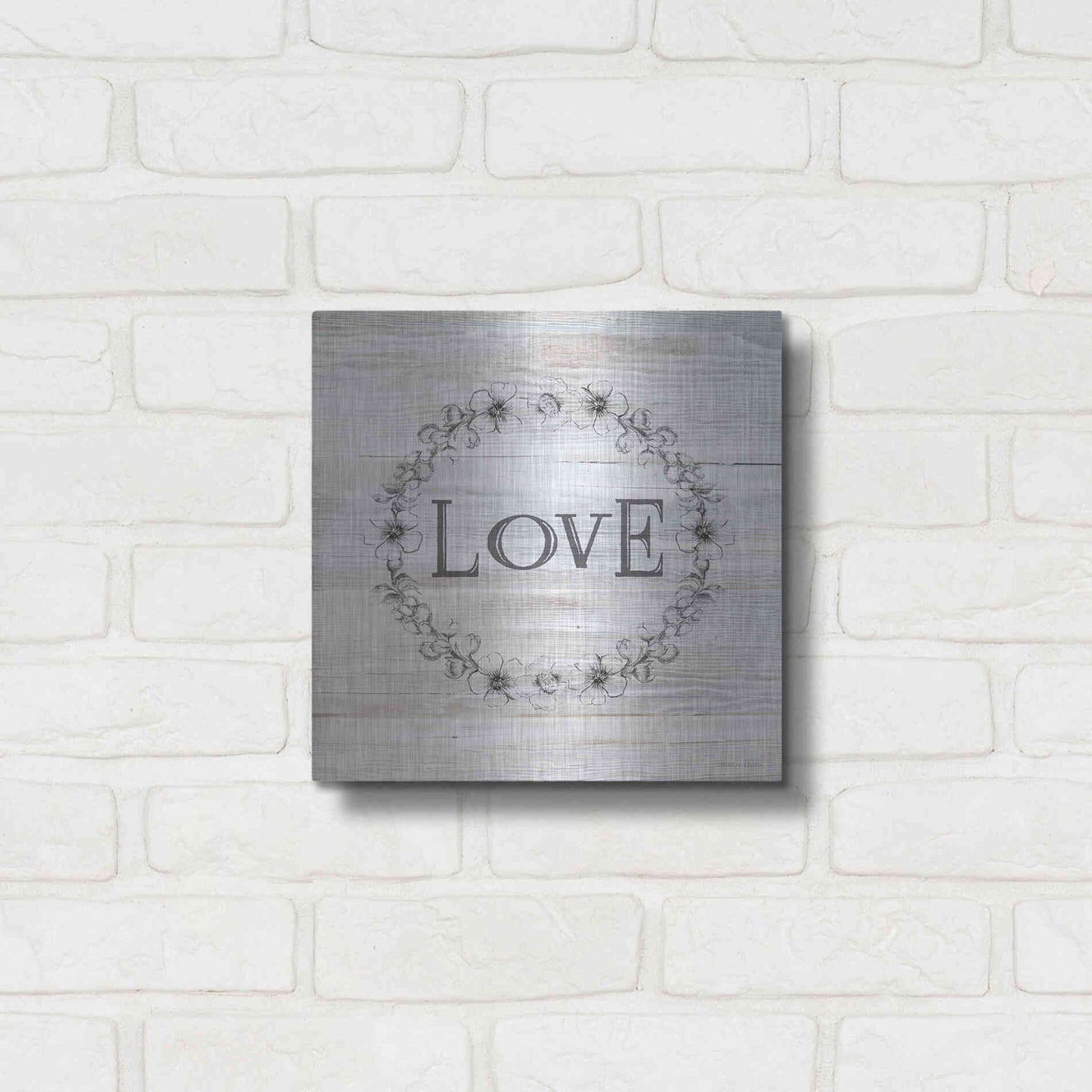 Luxe Metal Art 'Love' by Bluebird Barn, Metal Wall Art,12x12