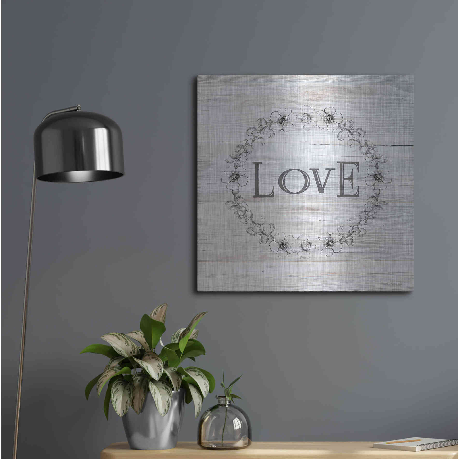 Luxe Metal Art 'Love' by Bluebird Barn, Metal Wall Art,24x24