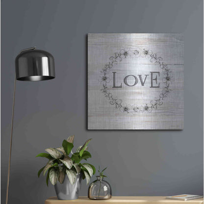 Luxe Metal Art 'Love' by Bluebird Barn, Metal Wall Art,24x24