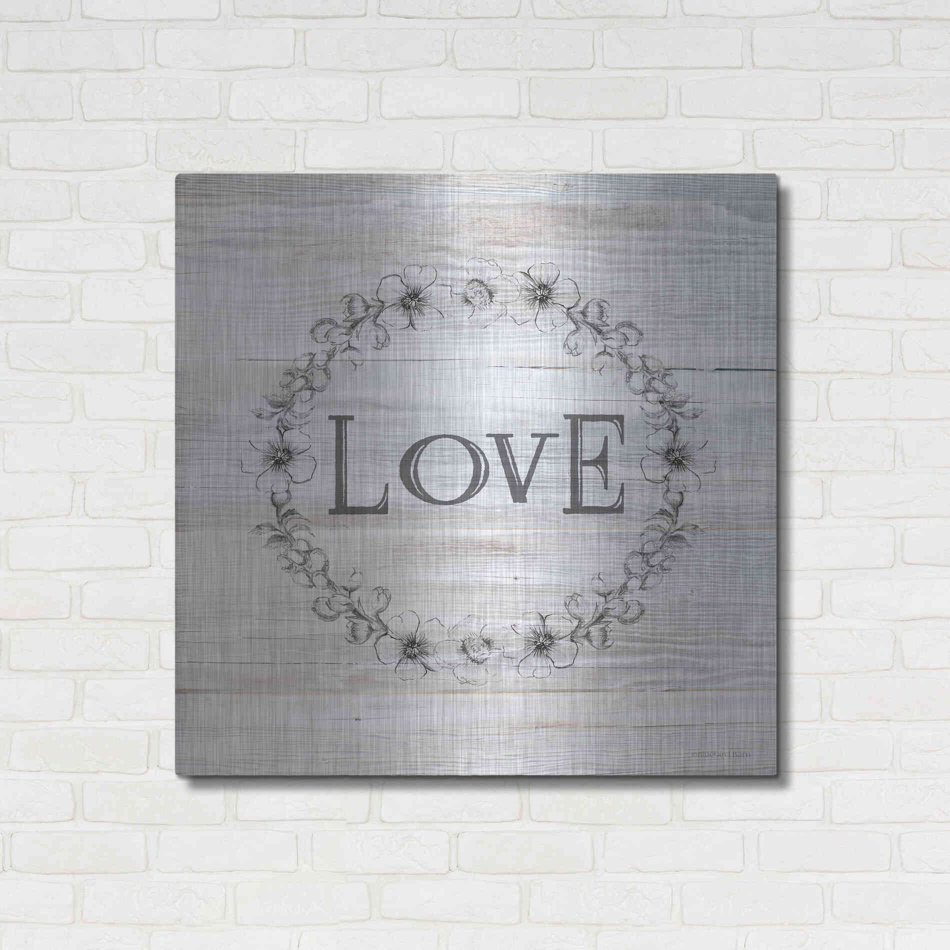 Luxe Metal Art 'Love' by Bluebird Barn, Metal Wall Art,36x36