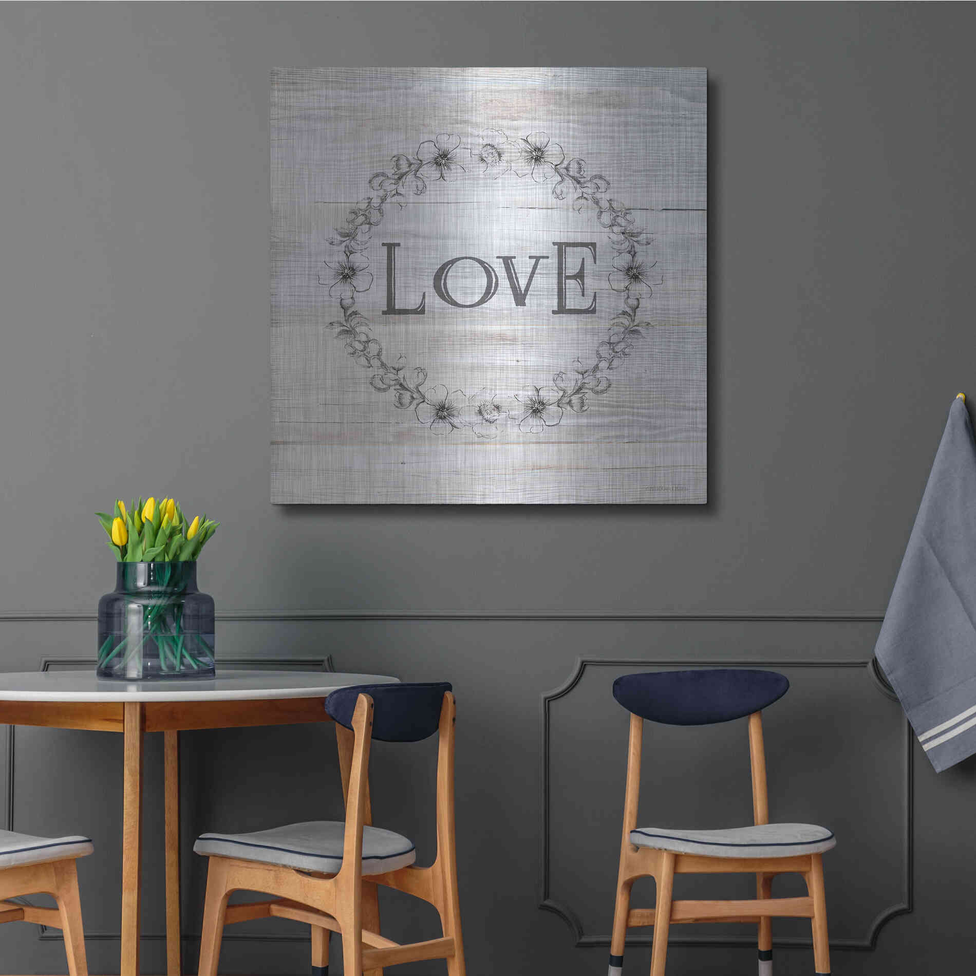 Luxe Metal Art 'Love' by Bluebird Barn, Metal Wall Art,36x36