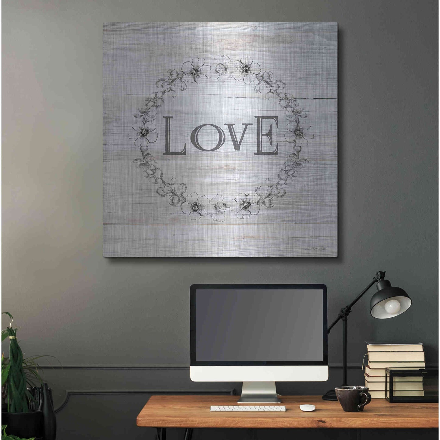 Luxe Metal Art 'Love' by Bluebird Barn, Metal Wall Art,36x36