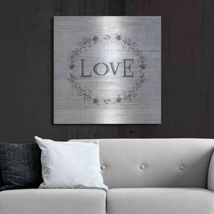 Luxe Metal Art 'Love' by Bluebird Barn, Metal Wall Art,36x36