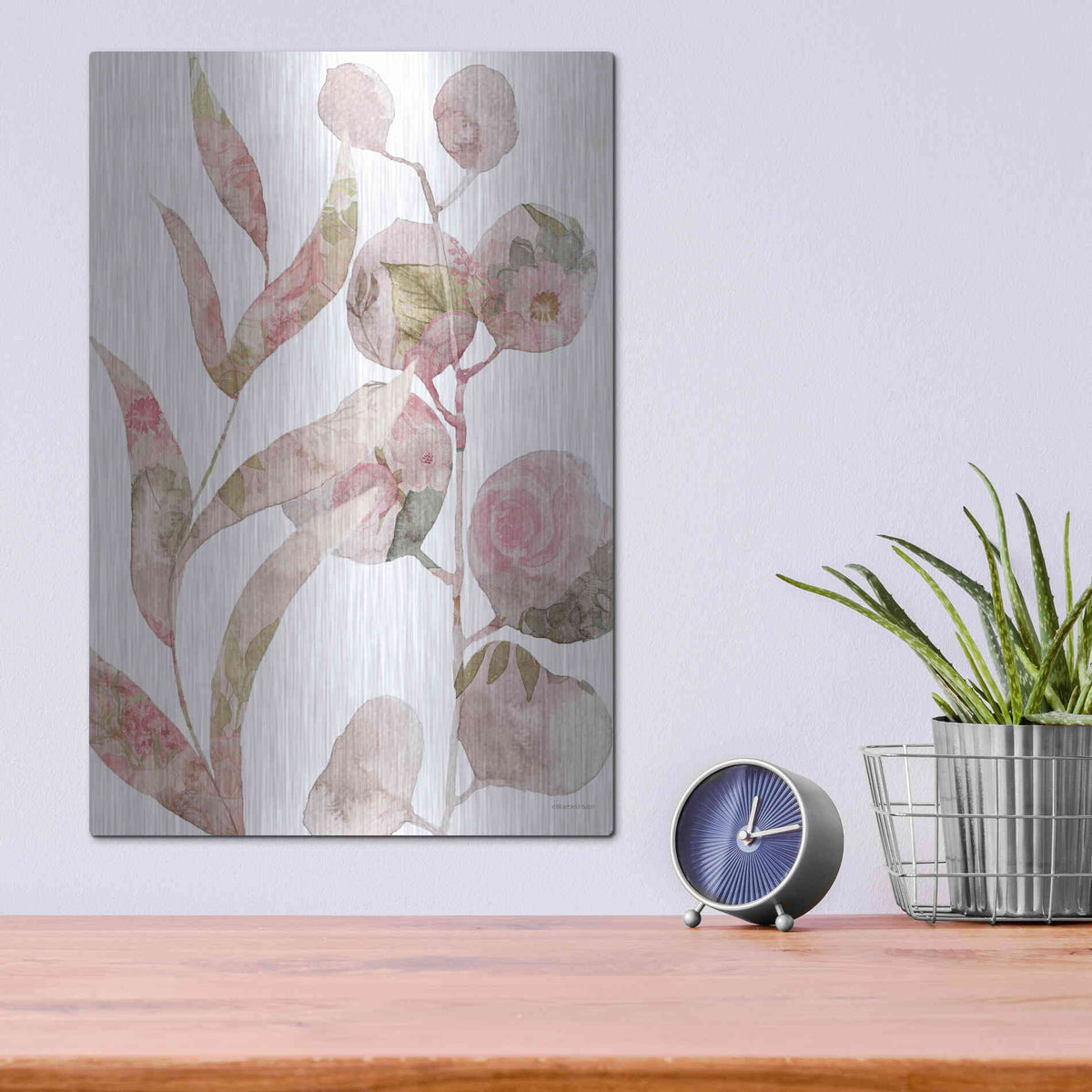 Luxe Metal Art 'Meadow Flora Botanical II' by Bluebird Barn, Metal Wall Art,12x16