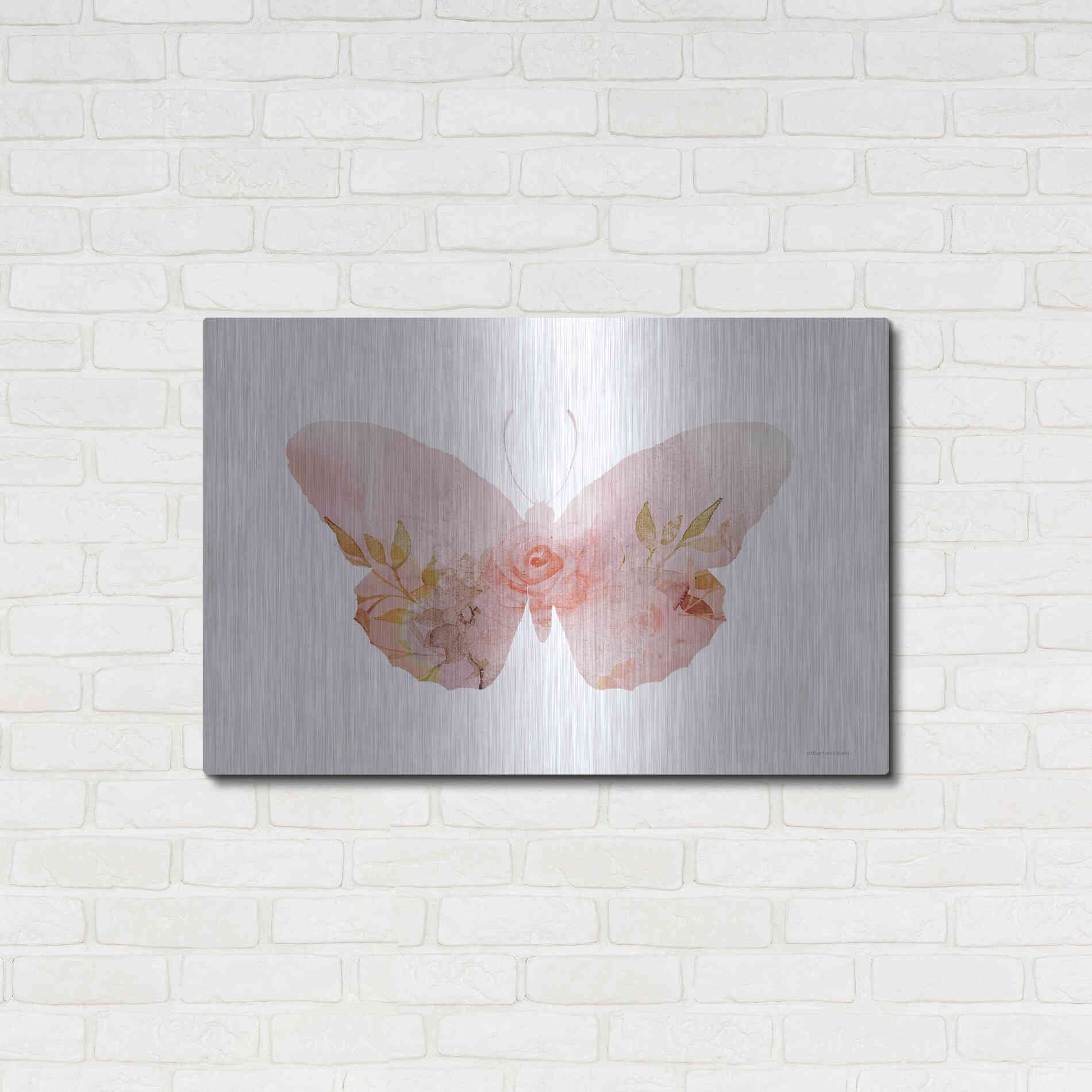 Luxe Metal Art 'Meadow Flora Butterfly' by Bluebird Barn, Metal Wall Art,36x24