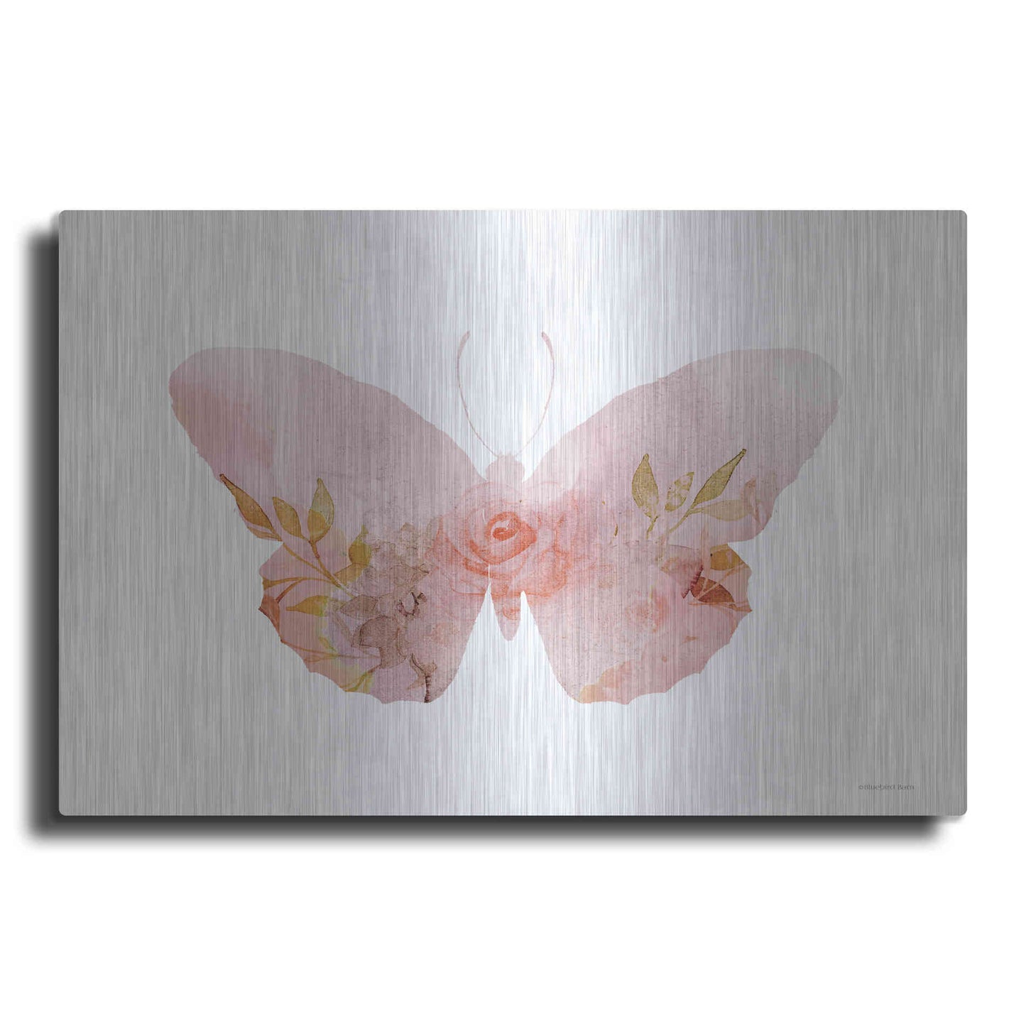 Luxe Metal Art 'Meadow Flora Butterfly' by Bluebird Barn, Metal Wall Art