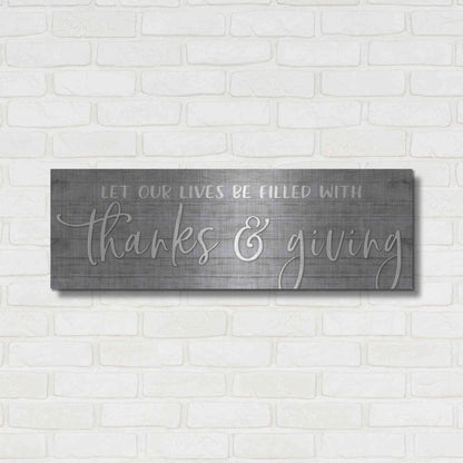 Luxe Metal Art 'Thanks & Giving' by Susie Boyer, Metal Wall Art,36x12
