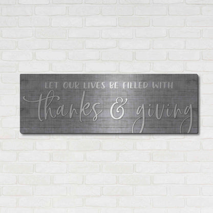 Luxe Metal Art 'Thanks & Giving' by Susie Boyer, Metal Wall Art,48x16