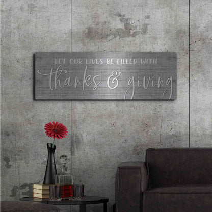 Luxe Metal Art 'Thanks & Giving' by Susie Boyer, Metal Wall Art,48x16