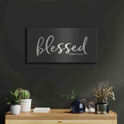 Luxe Metal Art 'Blessed' by Susie Boyer, Metal Wall Art,24x12