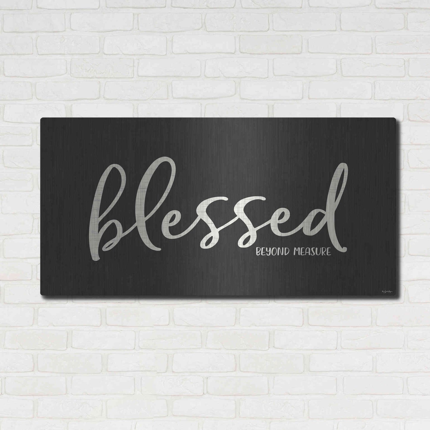 Luxe Metal Art 'Blessed' by Susie Boyer, Metal Wall Art,48x24