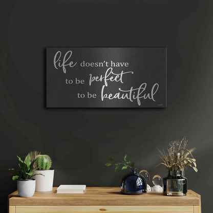 Luxe Metal Art 'Life Doesn't Have to be Perfect' by Susie Boyer, Metal Wall Art,24x12