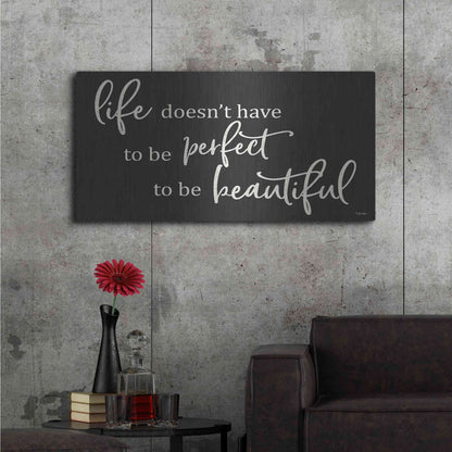 Luxe Metal Art 'Life Doesn't Have to be Perfect' by Susie Boyer, Metal Wall Art,48x24