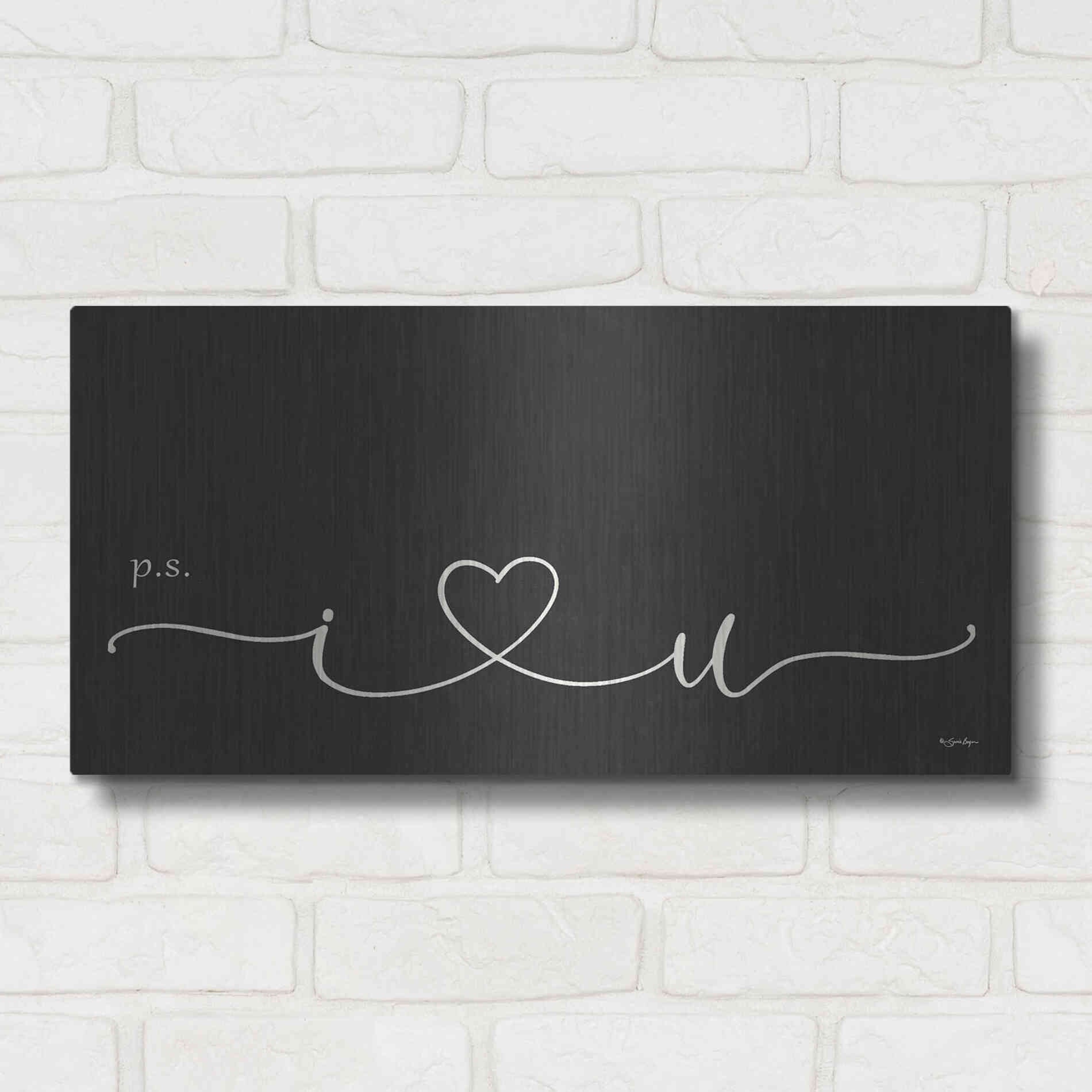 Luxe Metal Art 'I Heart You' by Susie Boyer, Metal Wall Art,24x12