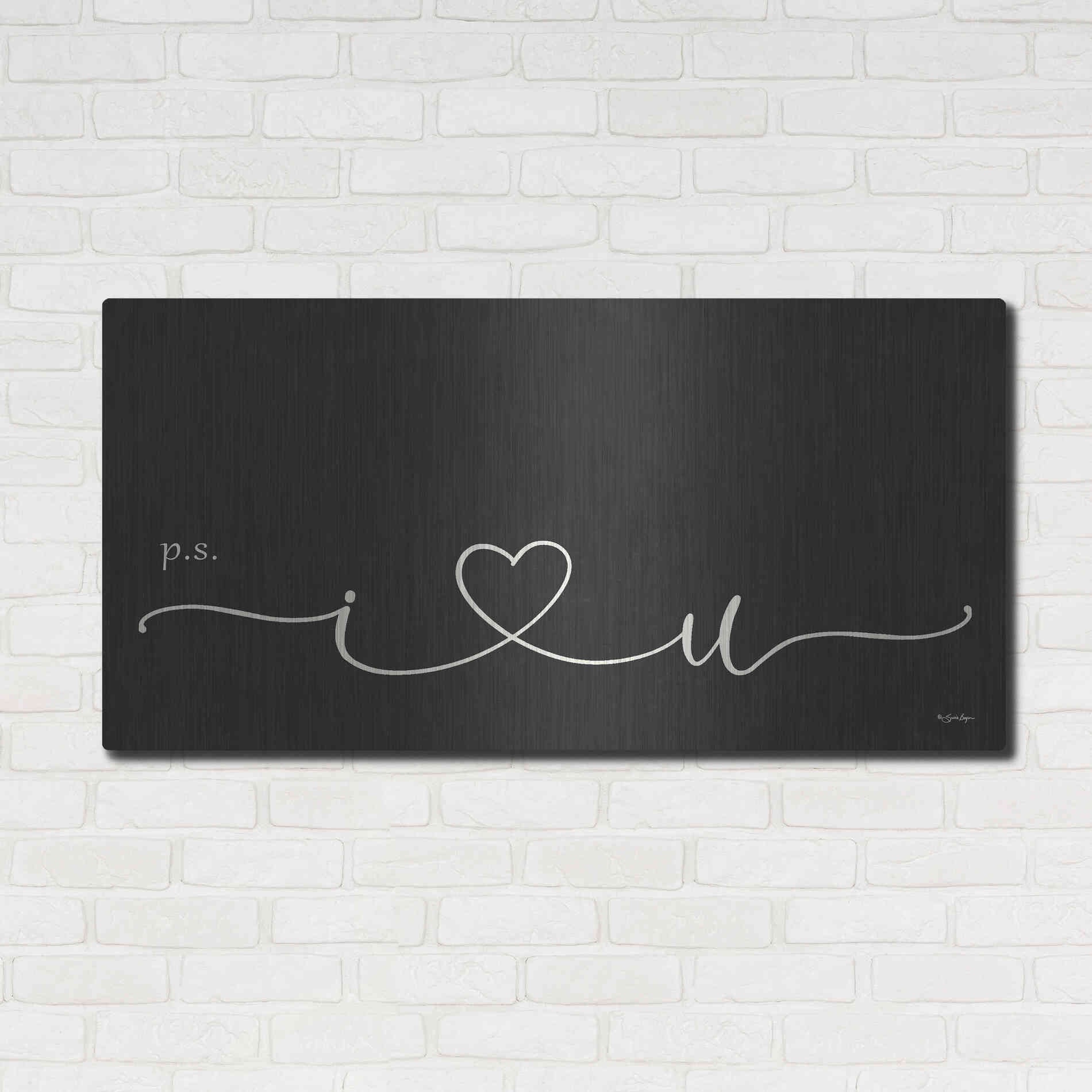 Luxe Metal Art 'I Heart You' by Susie Boyer, Metal Wall Art,48x24