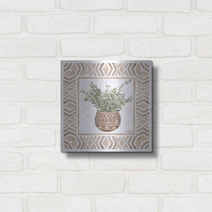 Luxe Metal Art 'Terracotta Pot I' by Cindy Jacobs, Metal Wall Art,12x12