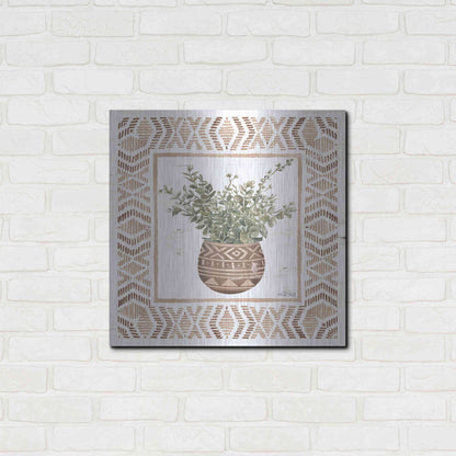 Luxe Metal Art 'Terracotta Pot I' by Cindy Jacobs, Metal Wall Art,24x24