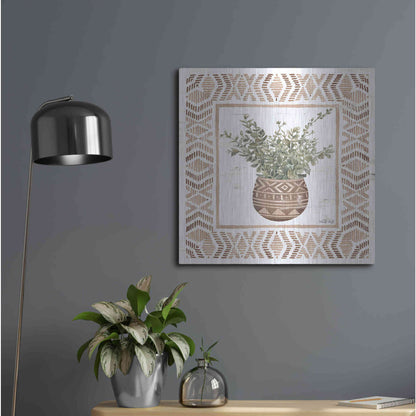 Luxe Metal Art 'Terracotta Pot I' by Cindy Jacobs, Metal Wall Art,24x24