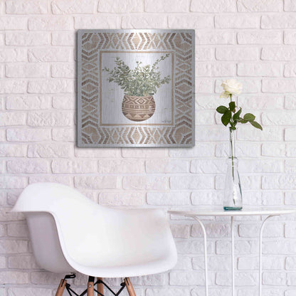 Luxe Metal Art 'Terracotta Pot I' by Cindy Jacobs, Metal Wall Art,24x24