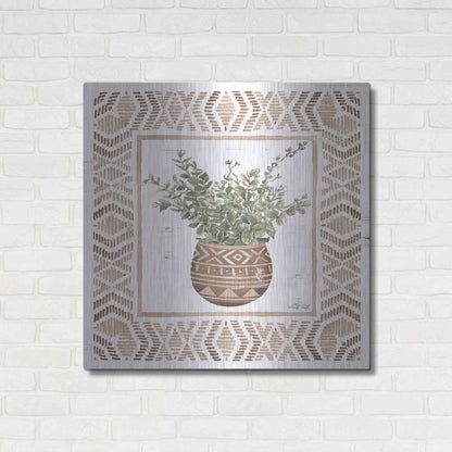 Luxe Metal Art 'Terracotta Pot I' by Cindy Jacobs, Metal Wall Art,36x36