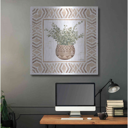 Luxe Metal Art 'Terracotta Pot I' by Cindy Jacobs, Metal Wall Art,36x36