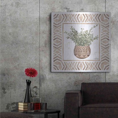 Luxe Metal Art 'Terracotta Pot I' by Cindy Jacobs, Metal Wall Art,36x36