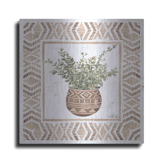 Luxe Metal Art 'Terracotta Pot I' by Cindy Jacobs, Metal Wall Art