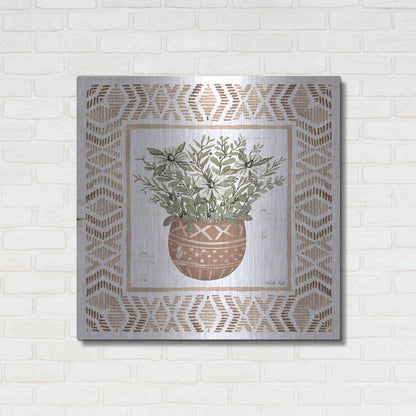 Luxe Metal Art 'Terracotta Pot II' by Cindy Jacobs, Metal Wall Art,36x36