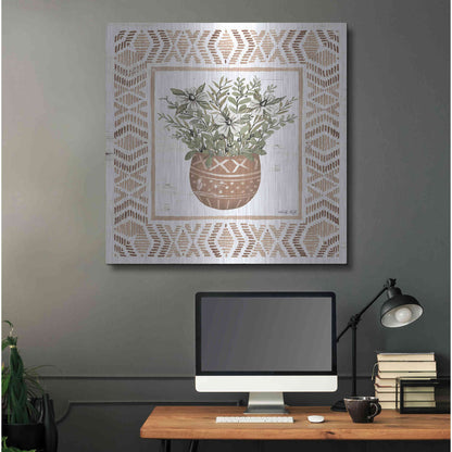 Luxe Metal Art 'Terracotta Pot II' by Cindy Jacobs, Metal Wall Art,36x36