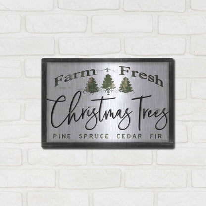 Luxe Metal Art 'Farm Fresh Christmas Trees II' by Cindy Jacobs, Metal Wall Art,16x12