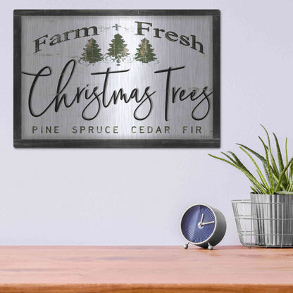 Luxe Metal Art 'Farm Fresh Christmas Trees II' by Cindy Jacobs, Metal Wall Art,16x12