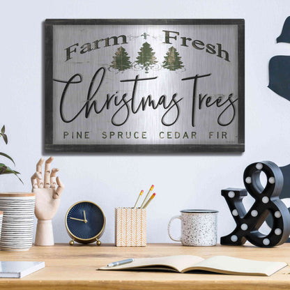 Luxe Metal Art 'Farm Fresh Christmas Trees II' by Cindy Jacobs, Metal Wall Art,16x12
