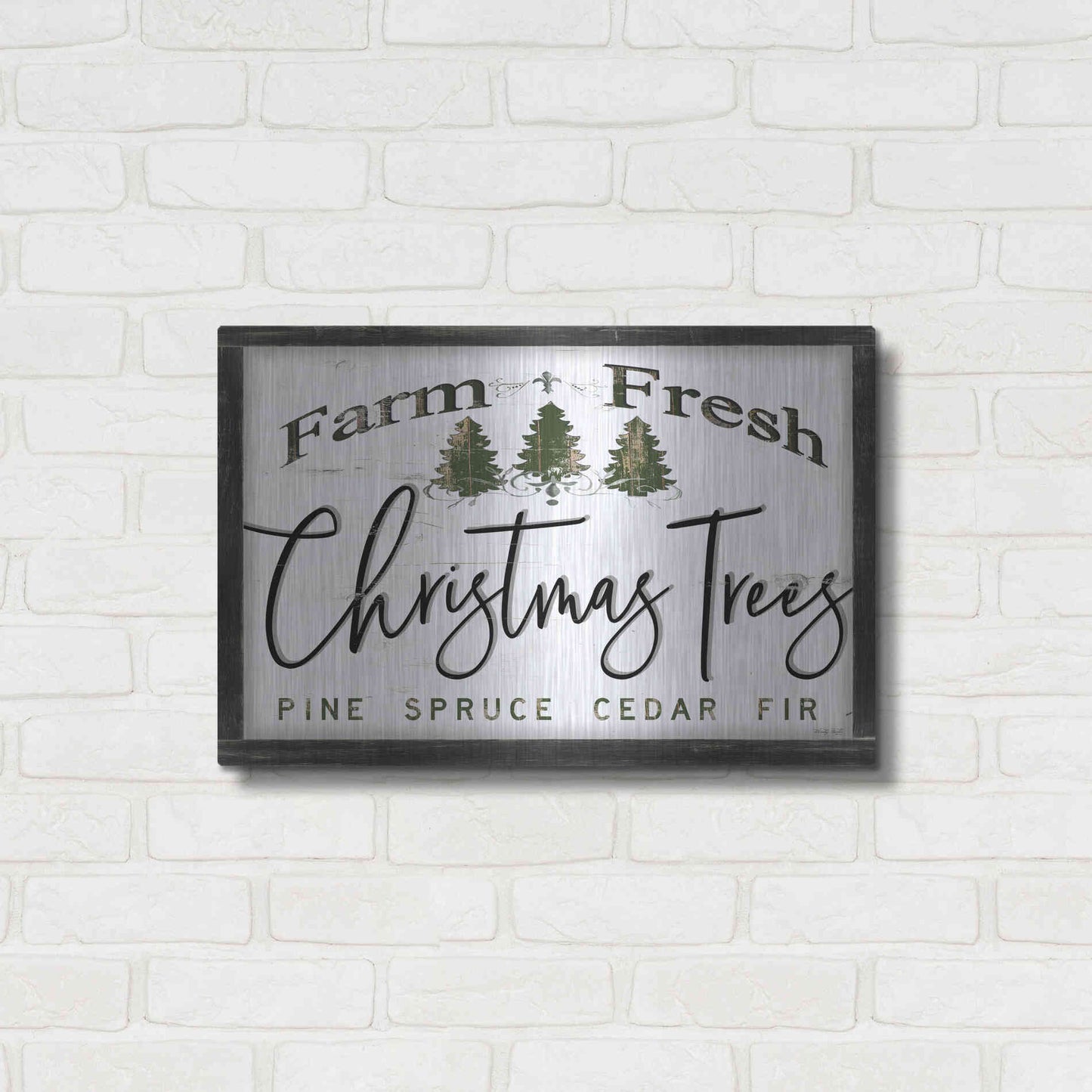 Luxe Metal Art 'Farm Fresh Christmas Trees II' by Cindy Jacobs, Metal Wall Art,24x16