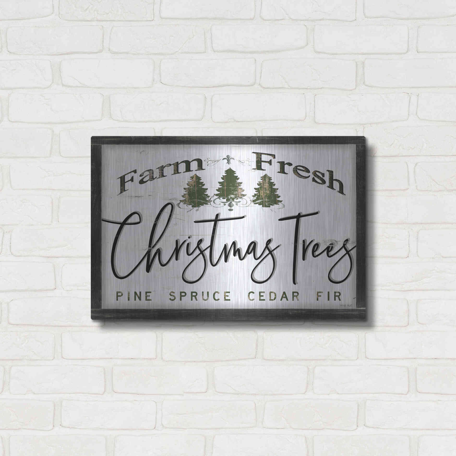 Luxe Metal Art 'Farm Fresh Christmas Trees II' by Cindy Jacobs, Metal Wall Art,24x16