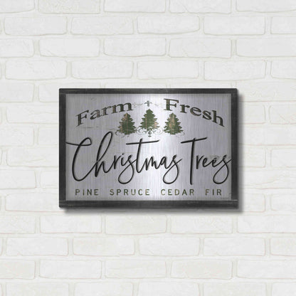 Luxe Metal Art 'Farm Fresh Christmas Trees II' by Cindy Jacobs, Metal Wall Art,24x16