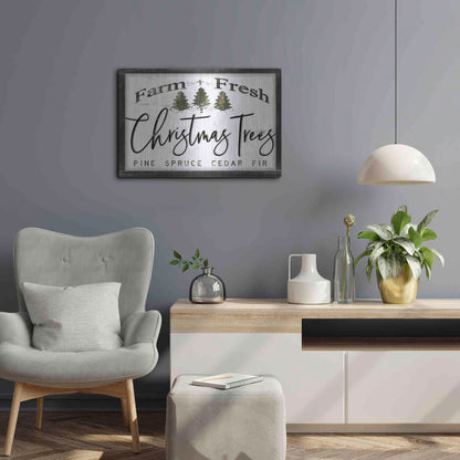 Luxe Metal Art 'Farm Fresh Christmas Trees II' by Cindy Jacobs, Metal Wall Art,24x16