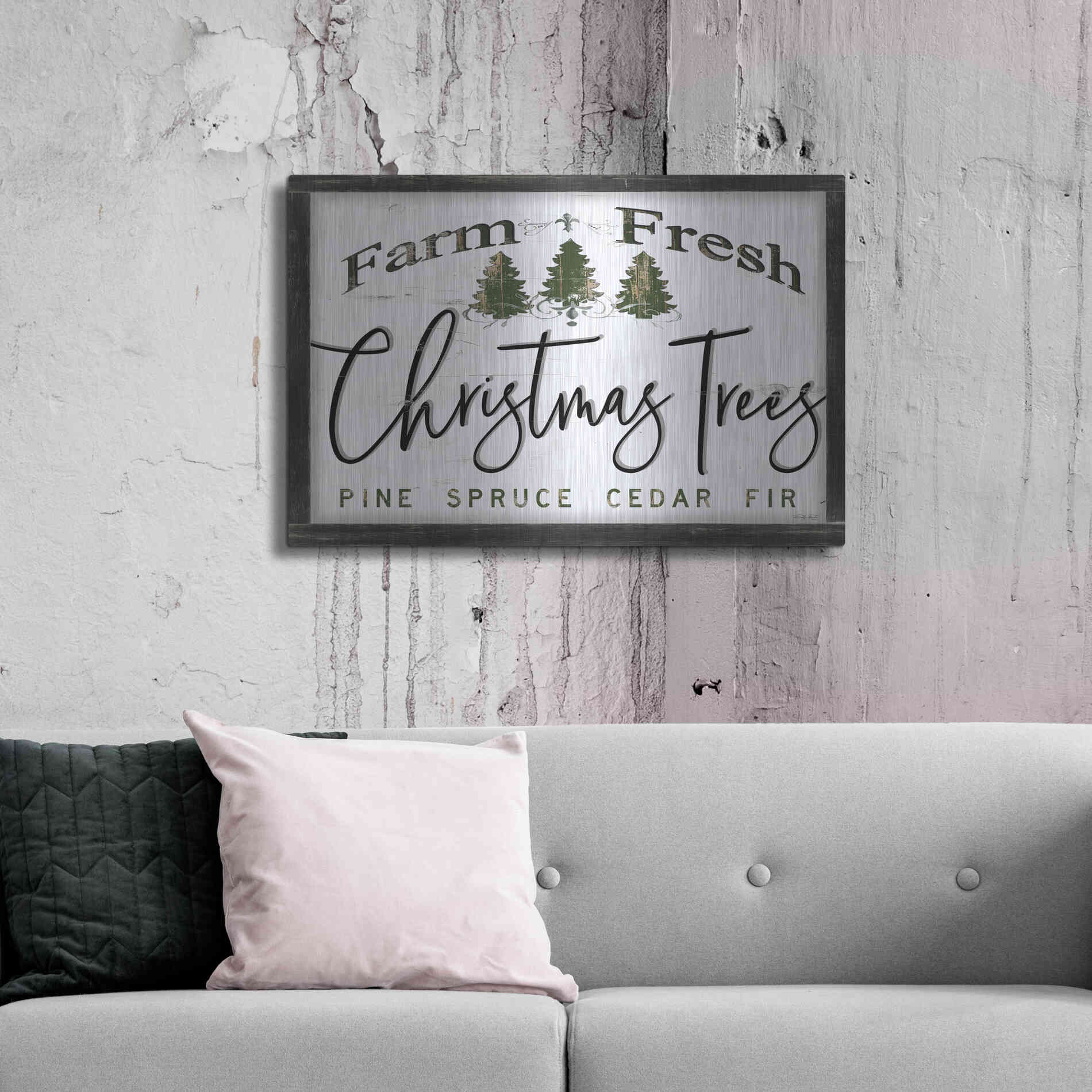 Luxe Metal Art 'Farm Fresh Christmas Trees II' by Cindy Jacobs, Metal Wall Art,36x24