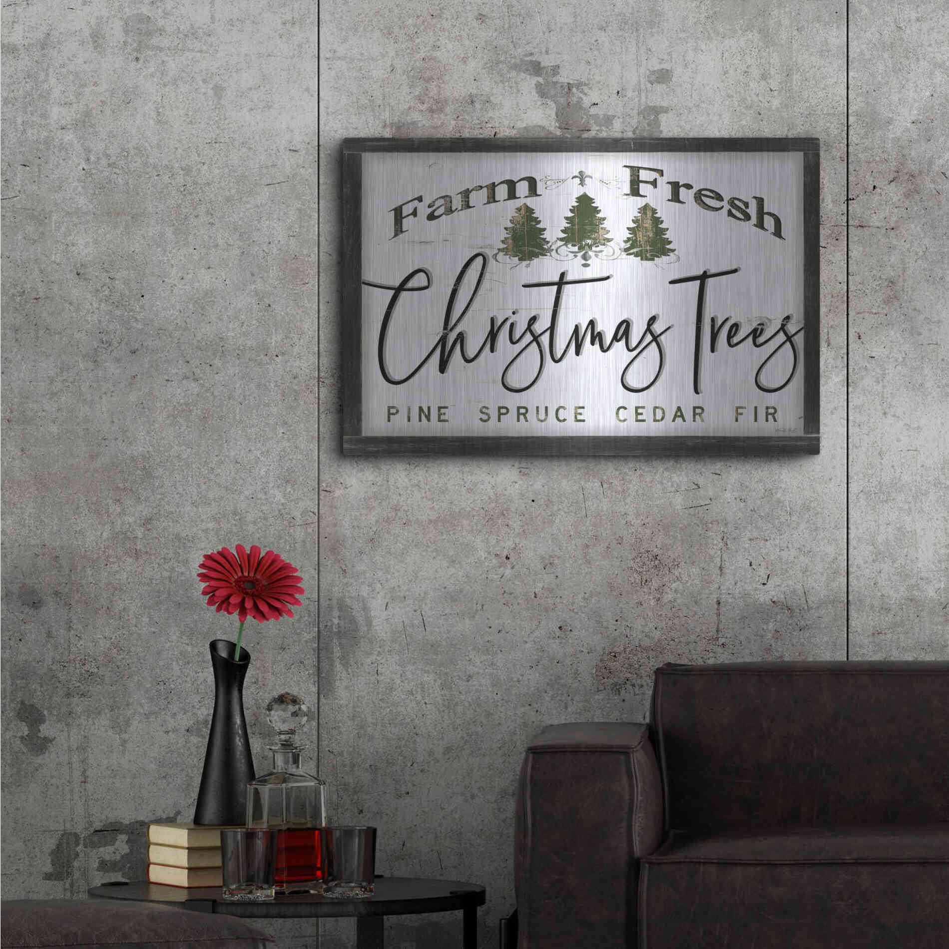 Luxe Metal Art 'Farm Fresh Christmas Trees II' by Cindy Jacobs, Metal Wall Art,36x24