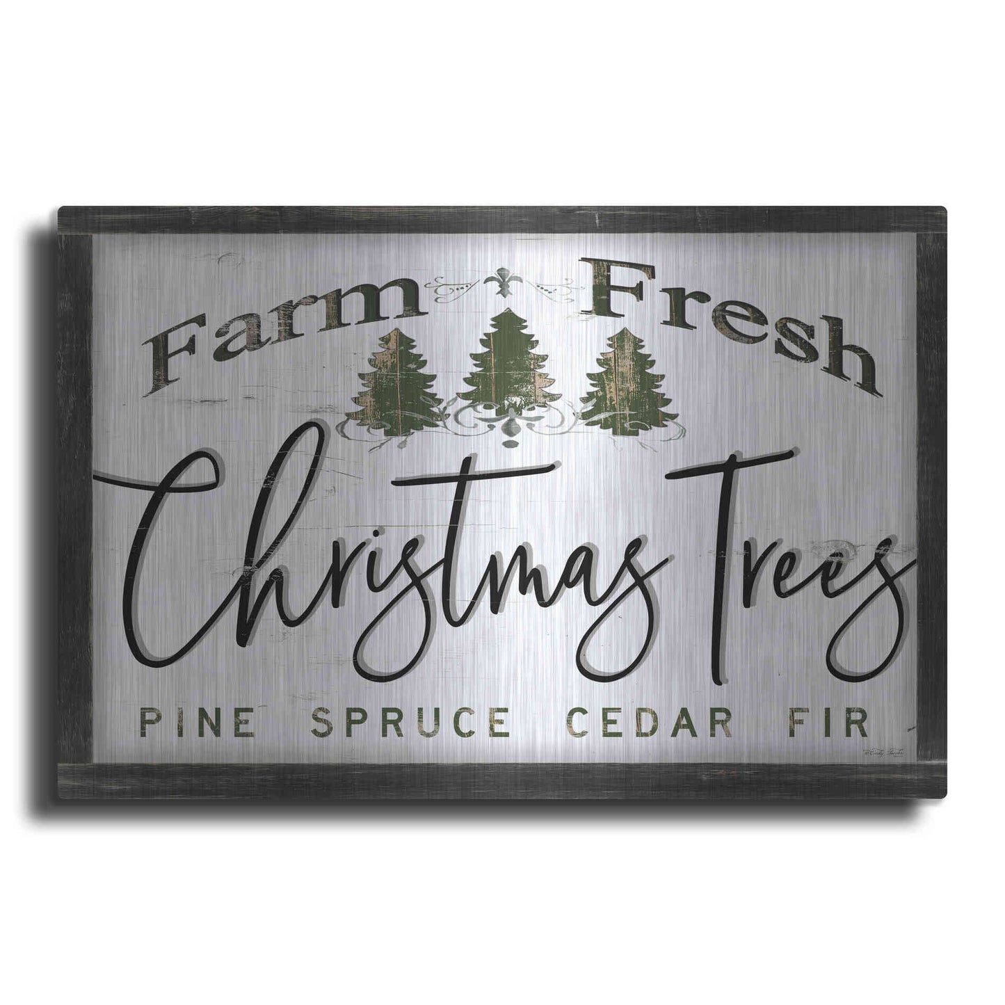 Luxe Metal Art 'Farm Fresh Christmas Trees II' by Cindy Jacobs, Metal Wall Art