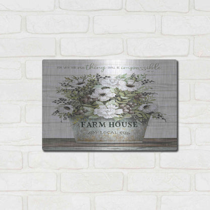 Luxe Metal Art 'Nothing Shall Be Impossible' by Cindy Jacobs, Metal Wall Art,16x12