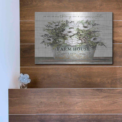 Luxe Metal Art 'Nothing Shall Be Impossible' by Cindy Jacobs, Metal Wall Art,16x12