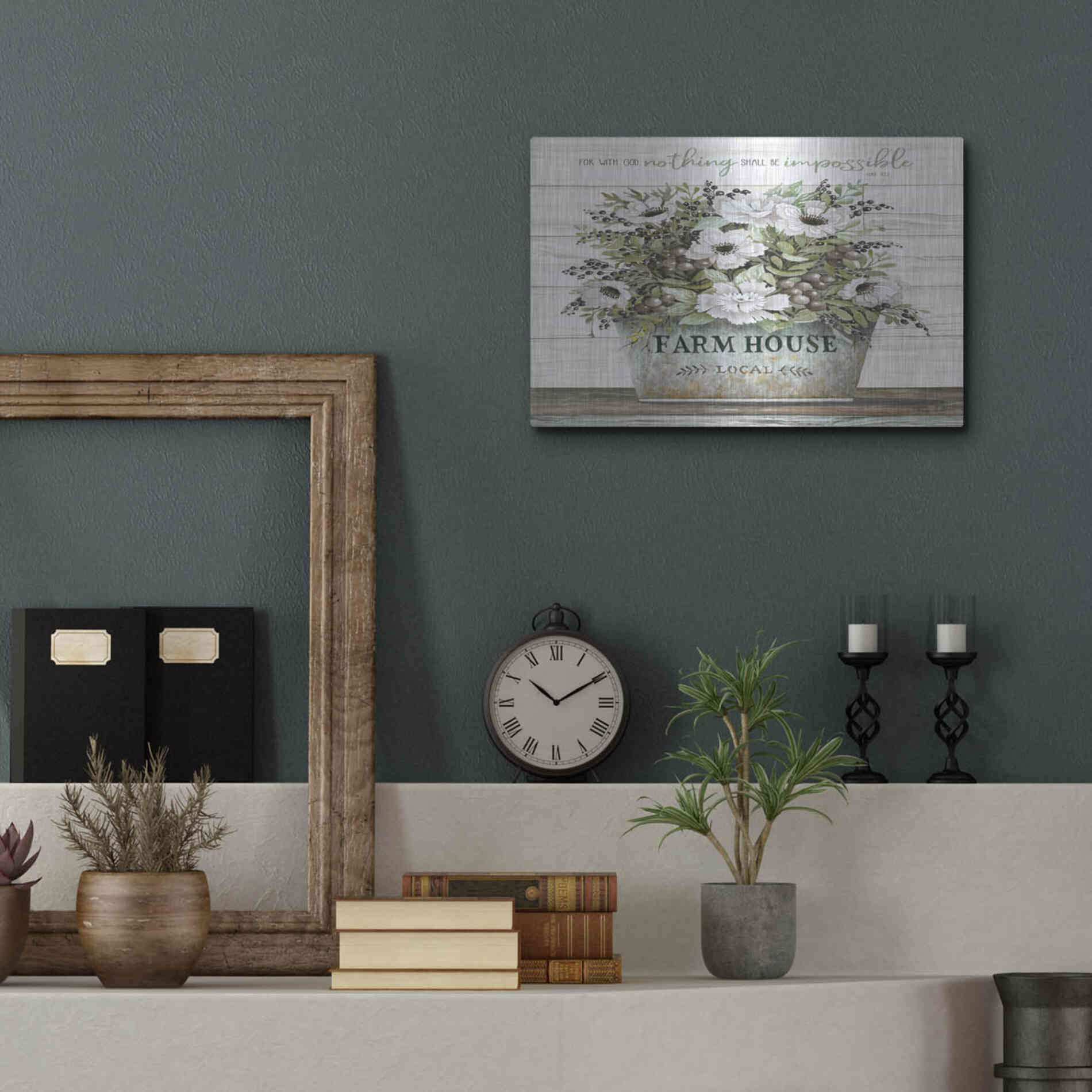 Luxe Metal Art 'Nothing Shall Be Impossible' by Cindy Jacobs, Metal Wall Art,16x12